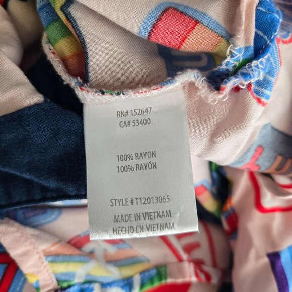 Trinity Collective size Medium rainbow Unicorn pride button up short sleeve - Picture 6 of 10